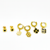 golden charm hoop set earrings(combo)