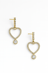 Shining heart danglers earrings